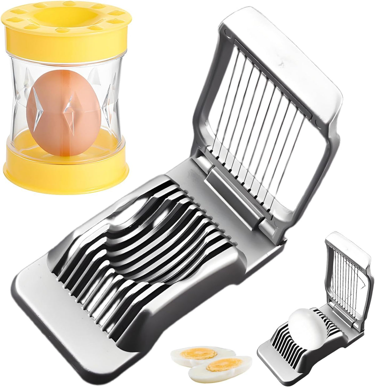 Set of 2 Hard Boiled Egg Peeler + Egg Slicer,Egg Slicer For Hard Boiled Eggs,Hard Boiled Egg Peeler,Boiled Eggs For Egg Strawberry Mushroom Soft Fruit Kitchen Too