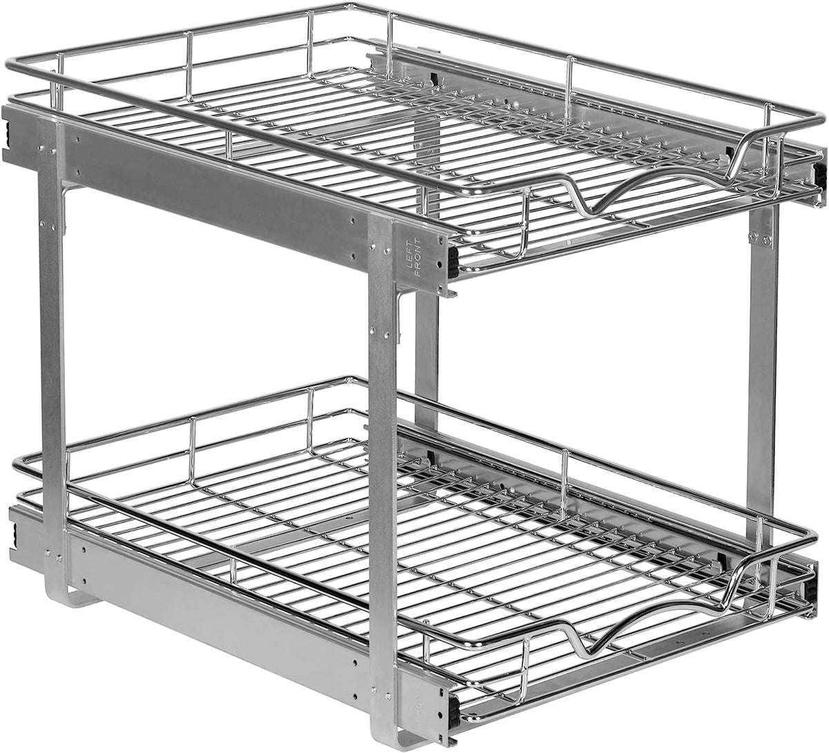 2-Tier Pull-Out Cabinet Organizer for Kitchen, 15" W x 21”D x 16.5" H