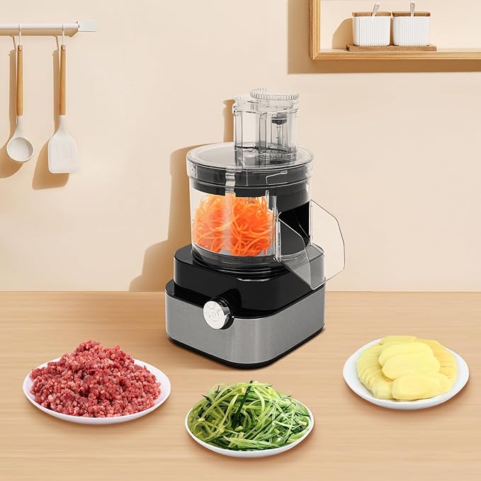 5 in 1 Commercial Vegetable Chopper, 600W Multifunctional Automatic Dicer Slicer Shredder Grind Cutter, Food Chopper Electric with Adjustable Speed & 5 Grid Blades for Veggies & Fruits