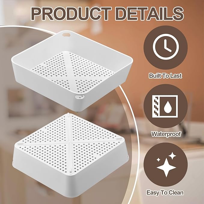 Tuanse 1 Pcs 8.5 x 8.5 x 2.5 Inch Floor Sink Drain Covers Commercial Plastic Floor Drain Strainer Plastic Drains Screen Basket Suitable for Commercial Kitchen Restaurant Diner Cafe
