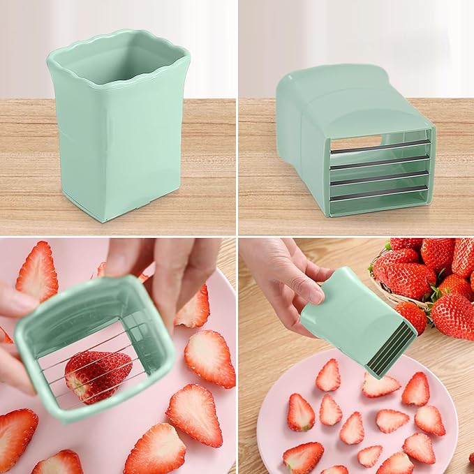1PCS Fruit Slicer Cup Strawberry Slicer, Cup Slicer Strawberries Cutter Cup, Speed Cutter for Banana Grape Egg Kitchen Portable Slicing Tool