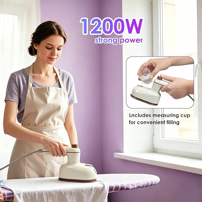 Travel Steamer Mini Iron for Clothes, 2 in1 Portable Handheld Iron for Clothes - 10s Fast Heat-up Travel Small Size Foldable Wrinkle Remover for Home, Dorm, College