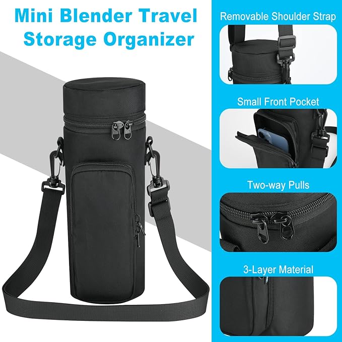 Beautyflier Carrying Bag for Ninja BC151BK Blast Portable Blender, Travel Organizer Case for Portable Blender, Travel Storage Bag for Picnic, Camping or Outgoing (Bag Only)