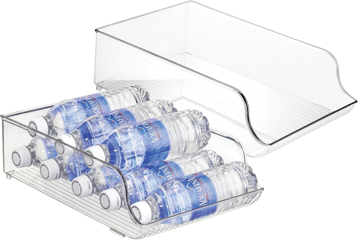 Plastic Water Bottle Organizer, Clear, 2-Pack