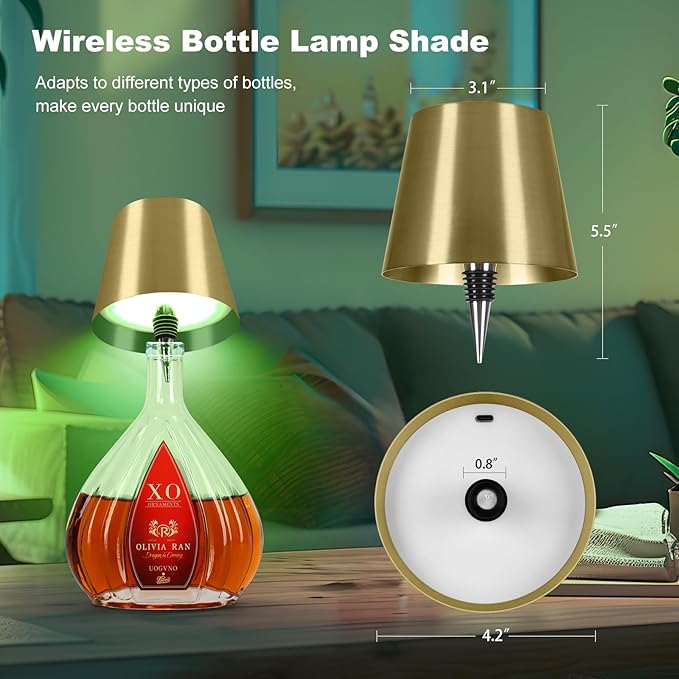 2026 New Wireless Bottle Lamp,RGB LED Bottle Light with Remote(RGB Gold Plating, 1pc)