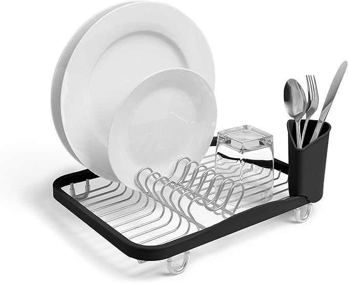 Sinkin Dish Drying Rack, Black/Nickel