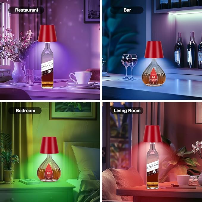 2026 New Wireless Bottle Lamp,RGB LED Bottle Light with Remote(RGB Wine red, 1pc)