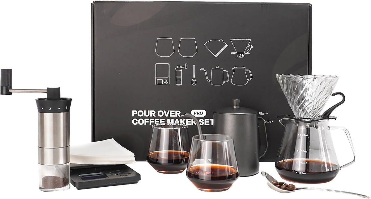 Coffee Pour Over Dripper Set, Pour Over Coffee Maker Kit with Kettle