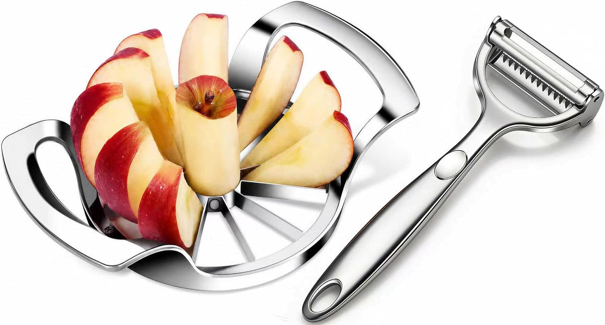 Stainless Steel Apple Slicer Corer Cutter,2 in 1 Y Peeler for Peeling