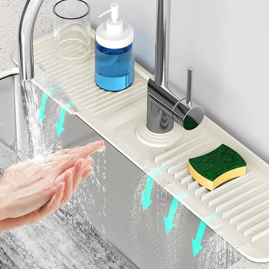 24'' Faucet Mat for Kitchen Sink [5°Slope Fast Self-draining] Faucet Mat Kitchen