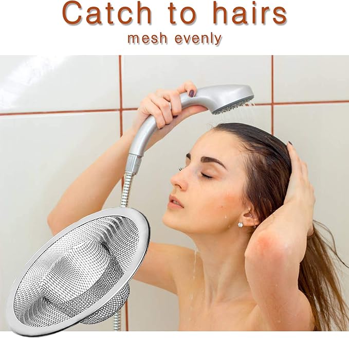 50pcs Heavy Duty Stainless Steel Slop Basket Filter Trap, 2.75" Top / 1" Mesh Metal Sink Strainer,Perfect for Kitchen Sink/Bathroom Bathtub Wash Basin Floor Drain Balcony Drain Hole,Utility…