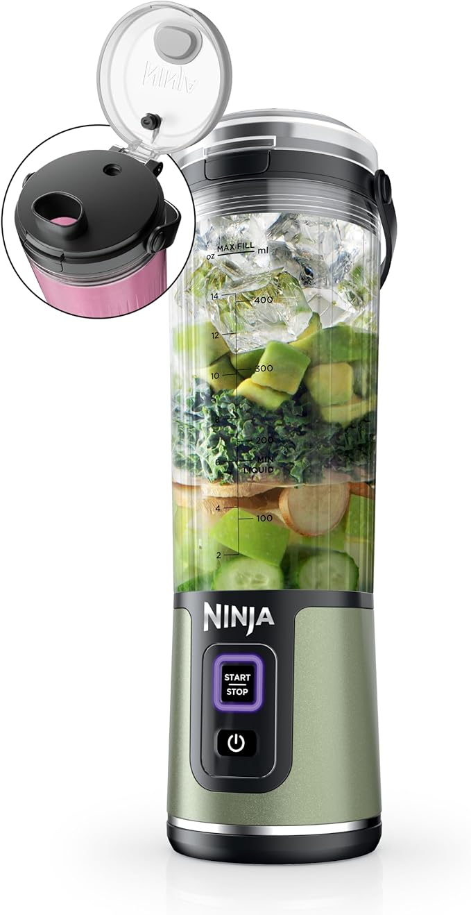 Ninja Blast Portable Blender, Cordless, 18oz. Vessel, Personal Blender for Shakes and Smoothies (Renewed)