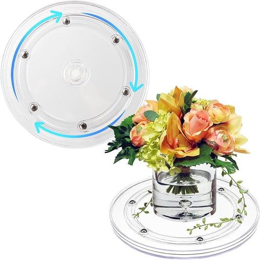 8Inch Lazy Susan Turntable Organizer, Clear 360 Degree Rotation Round Turntable