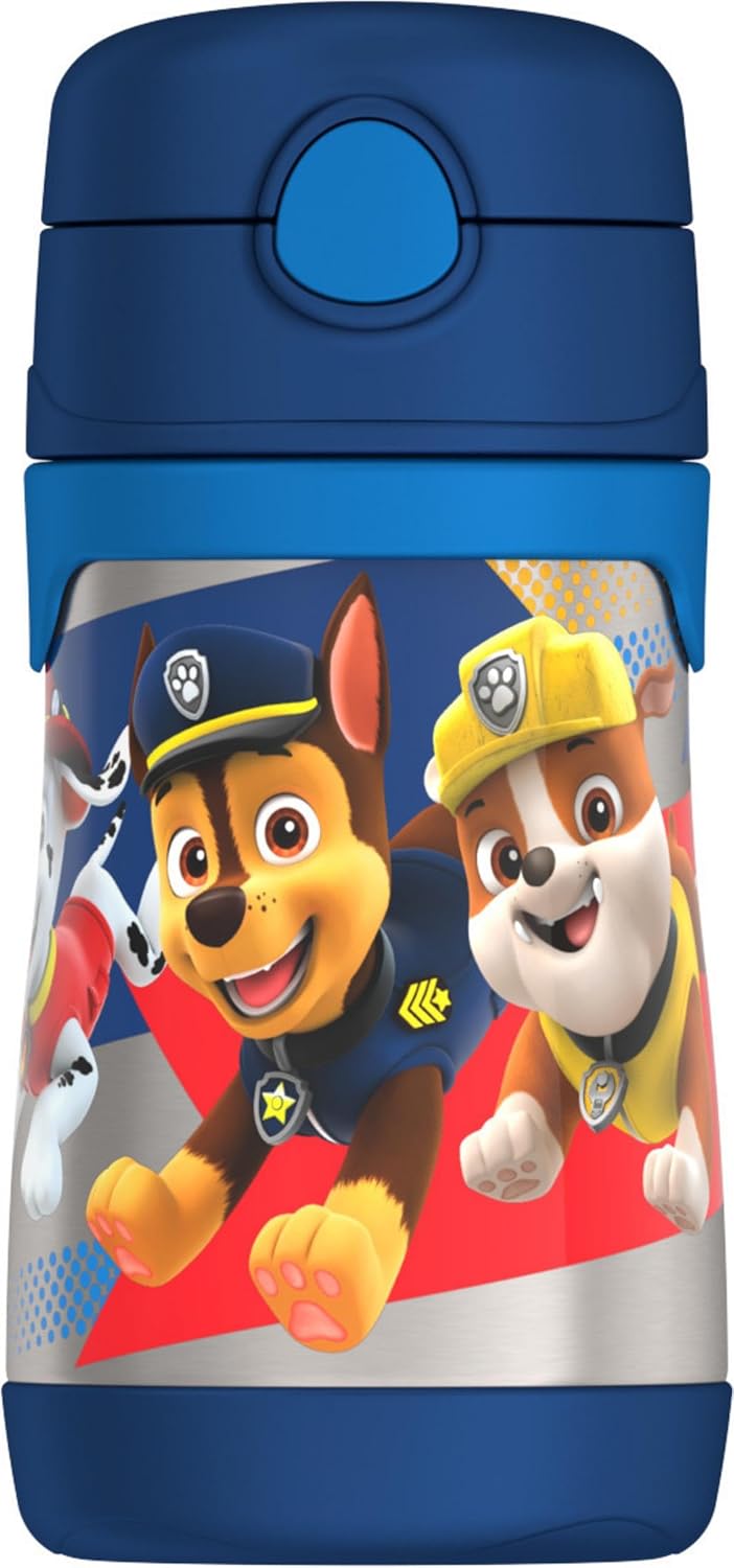Vacuum Insulated Stainless Steel 10oz Straw Bottle, PAW PATROL BOY