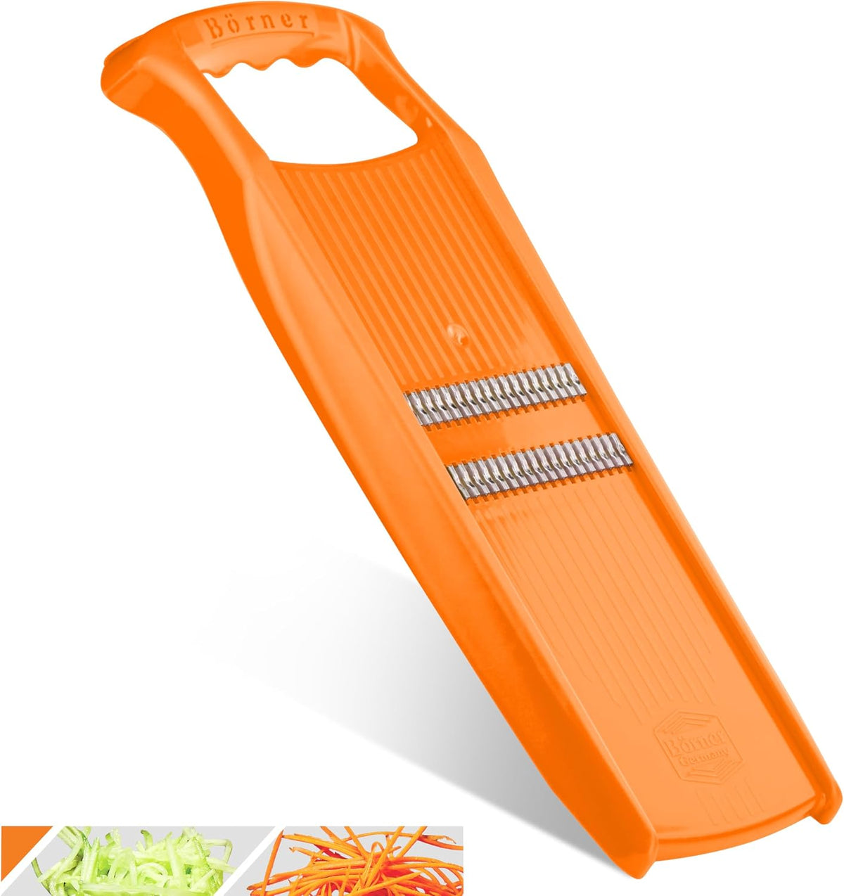 Roko Powerline Vegetable Slicer • Julienne Cutter for Fruit and Vegetables • Julienne Slicer for Fine Strips • Fine Vegetable Grater • Kitchen Slicer (Orange)