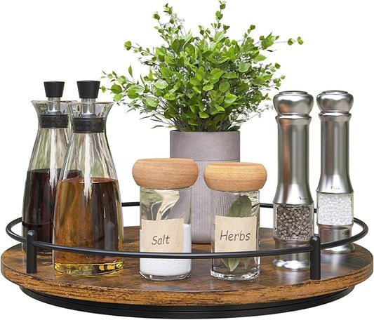 Lazy Susan Organizer：12 Inch 360 Degree Rotating Spice Rack for Kitchen