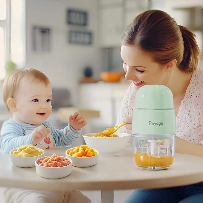Baby Food Maker, Green Baby Food Blender, 10oz Baby Food Puree Maker, Food Processor for Baby Foods Fruit Vegetable Meat, 10-Second Quick Soft Food Prep for Baby