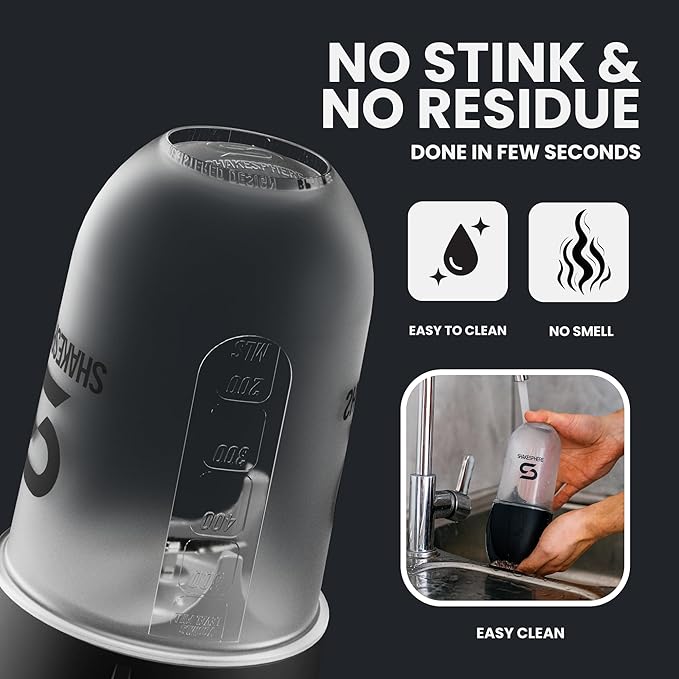 SHAKESPHERE Portable Blender for Shakes and Smoothies – 19oz Electric Personal Blender with Clear Tritan Cup, USB-C Rechargeable, Compact and Powerful for Travel, Gym, and Workout – Black