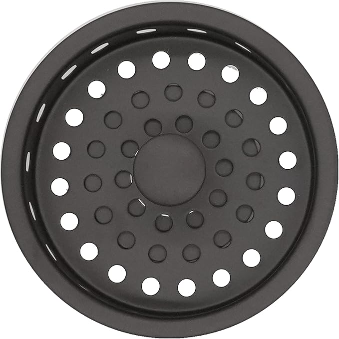 Westbrass A2165-62 4-1/4" OD Post Style Large Kitchen Basket Strainer with Waste Disposal Flange and Stopper Drain Set, Matte Black