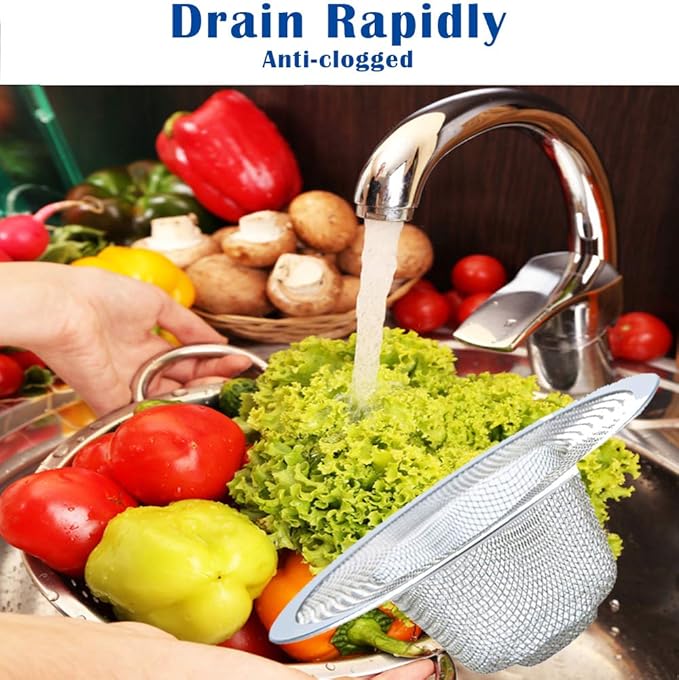40 pcs Heavy Duty Stainless Steel Slop Basket Filter Trap, 2.75" Top / 1" Mesh Metal Sink Strainer,Perfect for Kitchen Sink/Bathroom Bathtub Wash Basin Floor Drain Balcony Drain Hole RV Sink