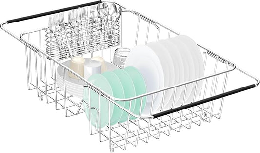 Fanbsy Large Dish Drainer Rack - 304 Stainless Steel - Sink Organizer