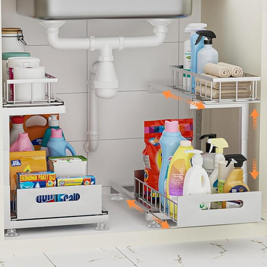 Under Sink Organizer, Sliver,2Pack