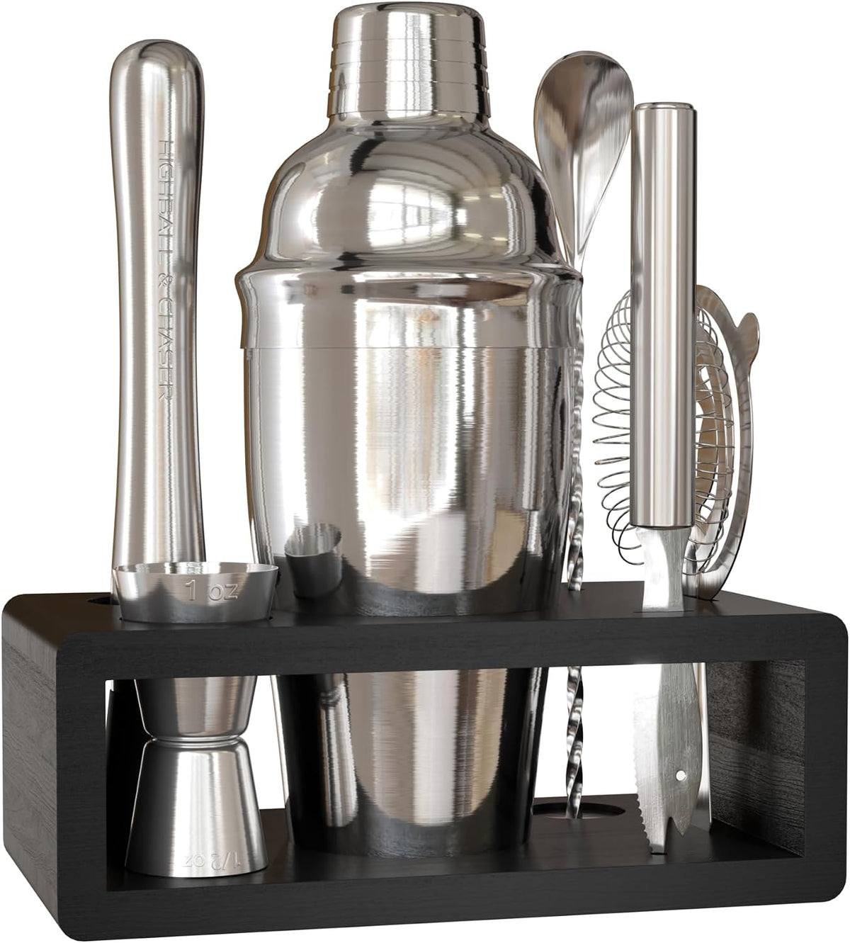 Cocktail Shaker Set: Bartender Kit for Home Bar Mixology Cocktail Bar Set Plus E-Book with 30 Recipes (Silver)