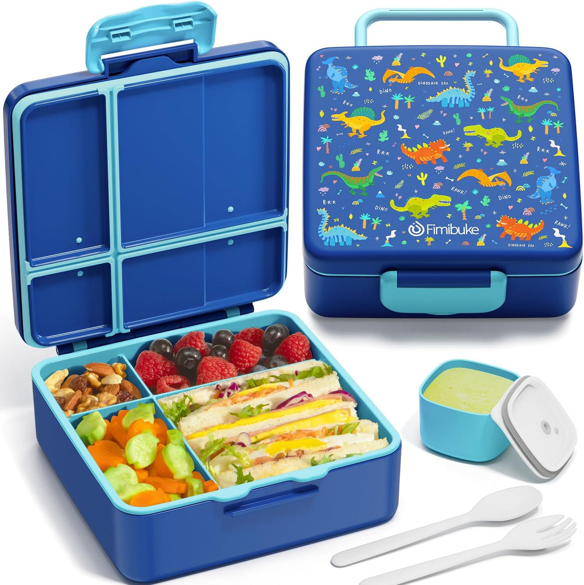 Bento Lunch Box for Kids, Toddler Bento Box with 4 Compartments