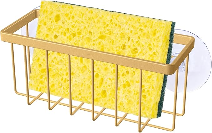 SHFKS Sponge Holder for Kitchen Sink,Gold Sponge Holder,Kitchen Sink Caddy (Gold)
