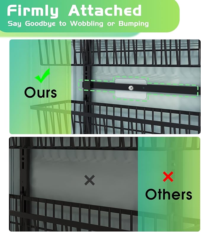 Mefirt Over The Door Pantry Organizer, Pantry Organization and Storage, 6-Tier Deep Baskets Hanging Heavy-Duty Metal, Wall Spice Rack Seasoning Shelves for Home & Kitchen, Laundry Room Bathroom, Black