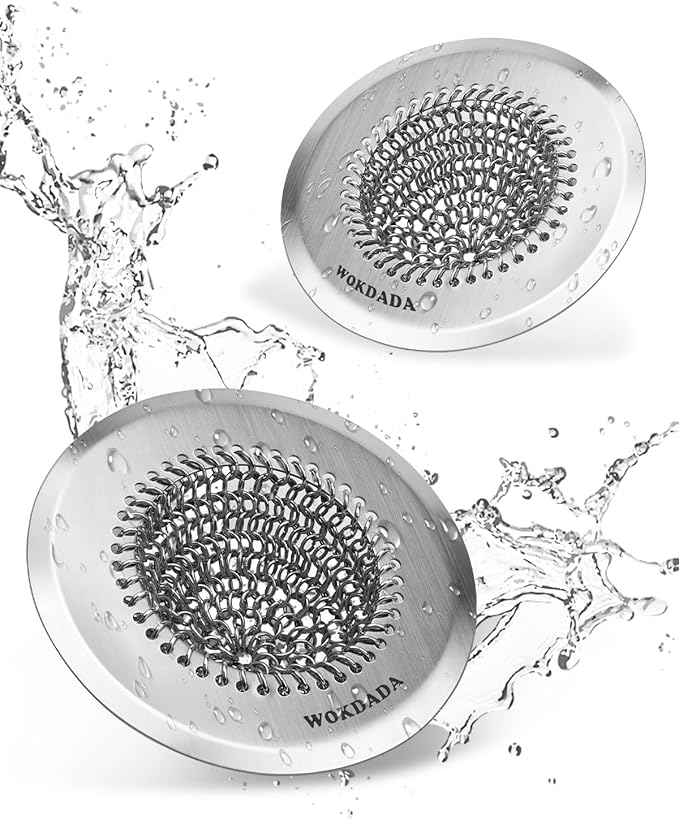 Wokdada Sink Drain Strainer, Reversible Easy Clean Mesh Sink Strainer with 304 Stainless Steel,Revolutionary Anti-Rust Large Kitchen Sink Strainer Food Catcher for Garbage Disposal Without Clogging