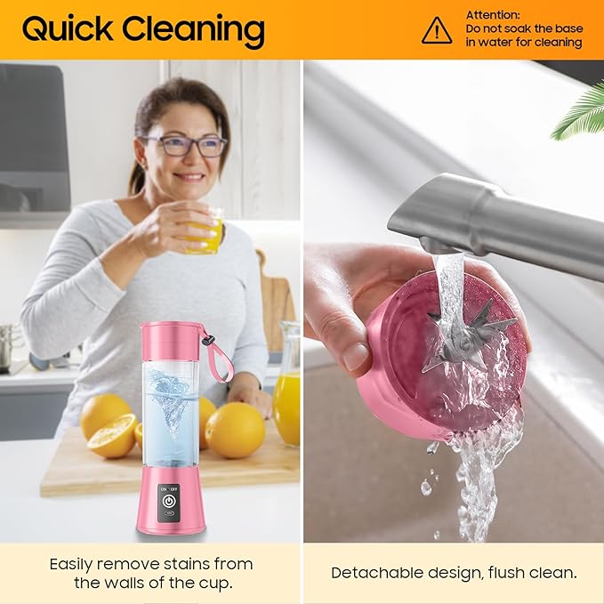 Personal Blender for Shakes and Smoothies - 2026 New Upgrade Cordless Portable Blender USB Rechargeable, 380Ml BAP Free Cup, Freshly Squeezed for Picnic/Sports, 20000Rpm/Min Speed