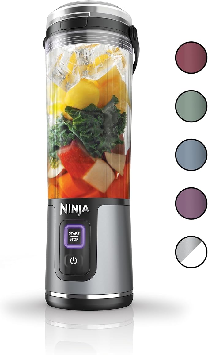 Ninja BC151BK Blast Portable Blender, Cordless, 18oz. Vessel, Personal Blender-for Shakes & Smoothies, BPA Free, Leakproof-Lid & Sip Spout, USB-C Rechargeable, Dishwasher Safe Parts, Black (Renewed)
