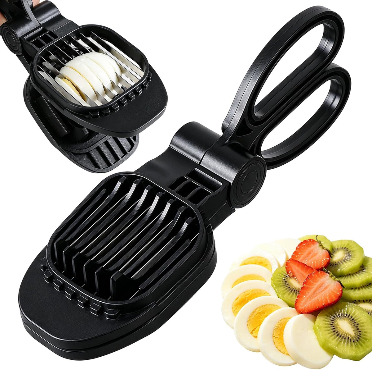 Egg and Fruit Slicer, Egg Cutter For Hard Boiled,Black