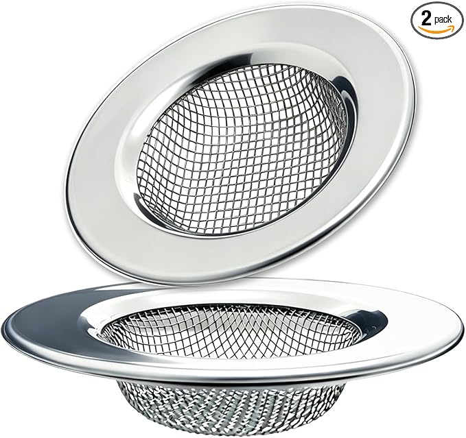 Seatery 2PCS 1.50" Bathtub Hair Catcher, Bathroom Sink Strainers, Tub Drain Hair Catcher, Drain Strainer for Shower, Laundry, Mop Pool, Utility, Slop, RV Sink, Stainless Steel