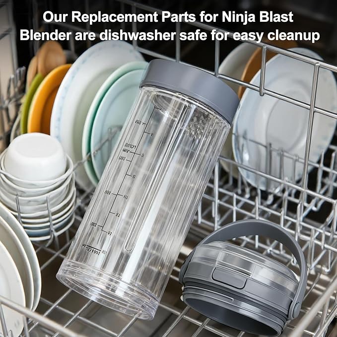 Lid Accessories Compatible with Ninja Blast - Replacement Lid Compatible with Ninja Blast Portable Blender 18oz Blending Vessel, Leakproof Sip Seal Spout Lid, Dishwasher Safe & Portable,Grey