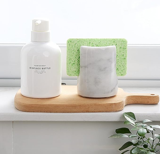 Marble Sponge Holder Sink Sponge Caddy for kichen counter Drying Rack for Sink Organizer Modern Stone Kitchen Sink Caddy