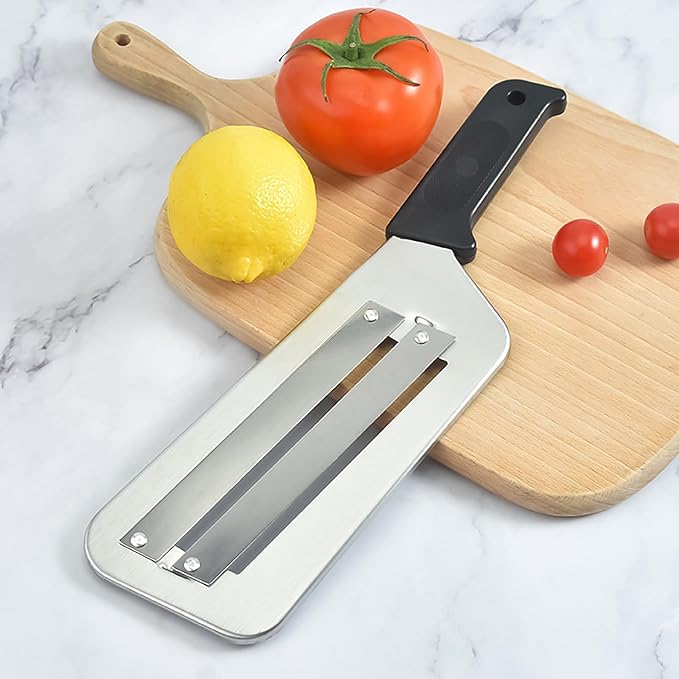 2 Pcs Cabbage Chopper Shredder - Stainless Steel Kitchen Knife for Slicing, Grating & Shredding - Perfect for Sauerkraut, Coleslaw, Vegetables - Sharp Blades, Easy to Clean & Durable (2 Pcs Black)