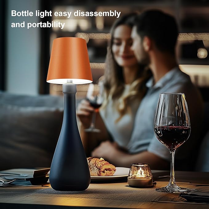 Wireless Bottle Lamp, 2024 New 3 Color Rechargeable Wine Bottle Lights for Bars Restaurants (Bronze, 1PC) v