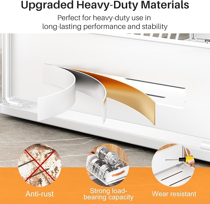 Pull out Cabinet Organizer,Heavy Duty Slide out Pantry Shelves Drawer Storage with Adhesive Nano Film,Sliding Mesh Cabinet Basket with Handle for Kitchen, Bathroom, Home, 9.8"W X 15.7"D X 6.2"H,White