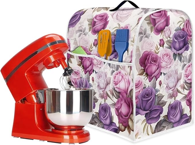 Art Floral Universal Mixer Cover | Compatible with 6-8 Quart Tilt Head & Bowl Lift Mixers | Dust Protector with Pockets & Easy-to-Clean Design