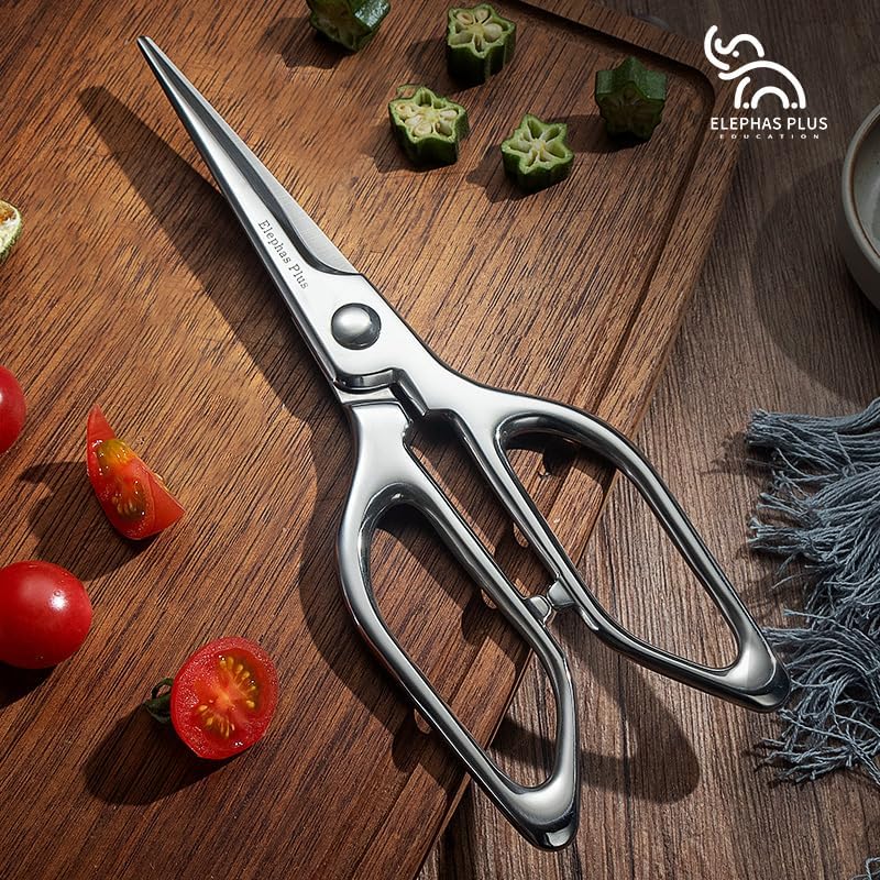 Kitchen Scissors, Poultry All Stainless Steel Shears for Meat & Herbs