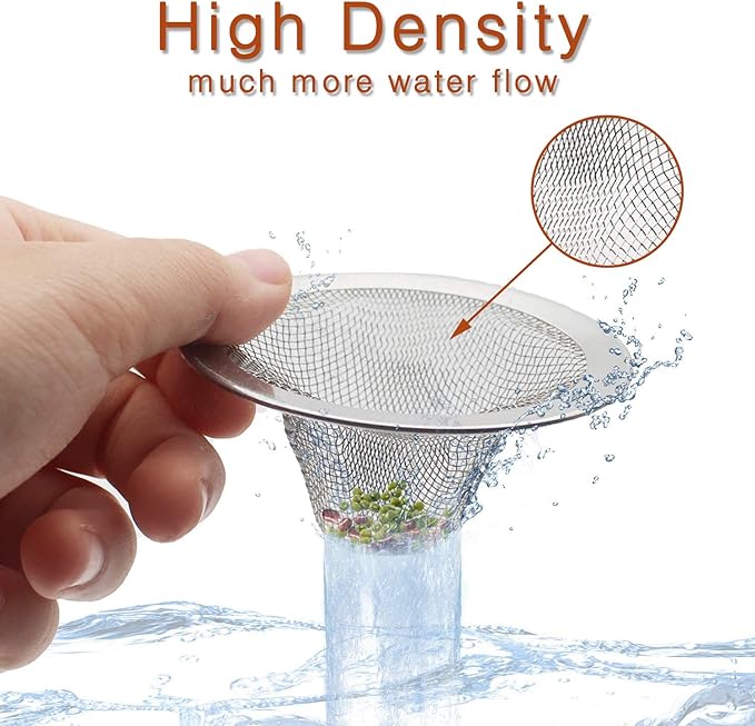 2pcs Heavy Duty Stainless Steel Slop Basket Filter Trap, 4.41" Top / 2.44" Mesh Metal Sink Strainer,Perfect for Kitchen Sink/Bathroom Bathtub Wash Basin Floor Drain Balcony Drain Hole,Utility…