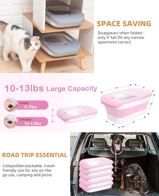 10-13 Lbs Dog Food Container, Collapsible Pet Food Storage Containers with Airtight Lid, Pet Food Scoop, Dog Food Storage Container Dry Food for Dog, Cat