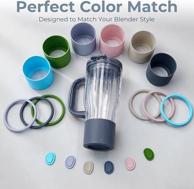 Personal Blender Accessories for Ninja Blendboss DB351CY, Leak-Proof Kit with Silicone Tumbler Boot, Spill Stopper & Sealing Ring, Cup not included (Cyberspace)