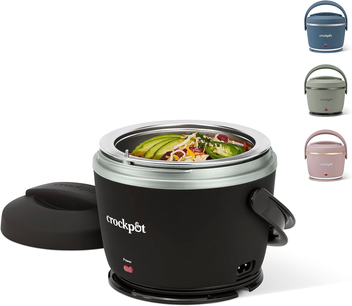Electric Lunch Box 20-Ounce Portable Food Warmer Black Licorice Perfect for Travel On-the-Go & Office Use | Stylish Spill-Free & Dishwasher-Safe | Ideal Men & Women's Gifts