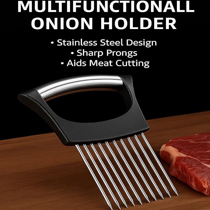 2025 Upgraded Onion Slice, New Stainless Steel Onion Chopper for Slicing, Chopper Slice Assistant Tool, Cutter for Slicing of Meat, Onion, Potato, Tomato Kitchen Gadgets (3)