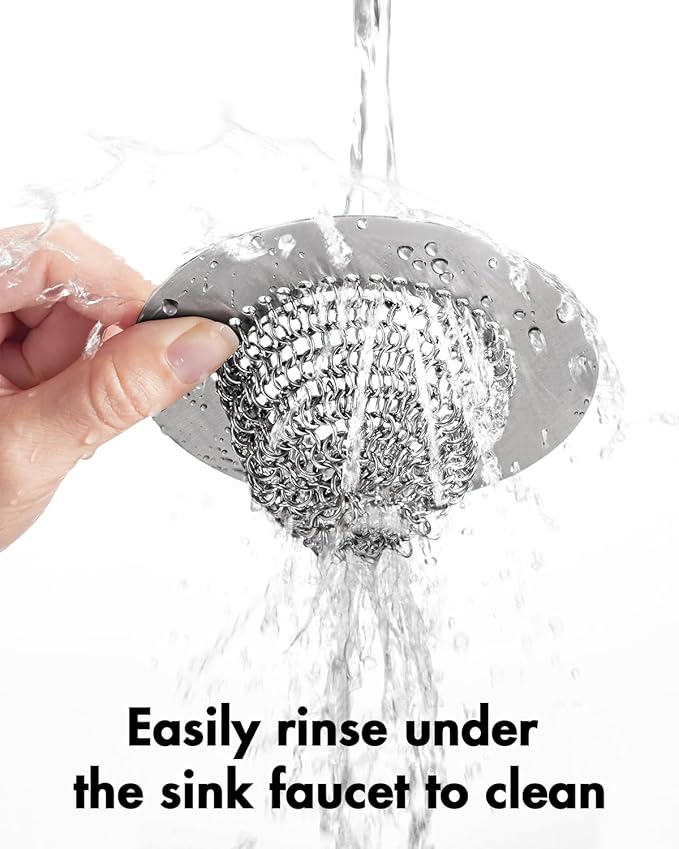 Wokdada Sink Drain Strainer, Reversible No Clog Mesh Kitchen Sink Drain Strainer, 304 Stainless Steel & Rust-Proof/Masterfully Handcrafted, Easy Clean, Dishwasher Safe, Fits Standard Sink Drain