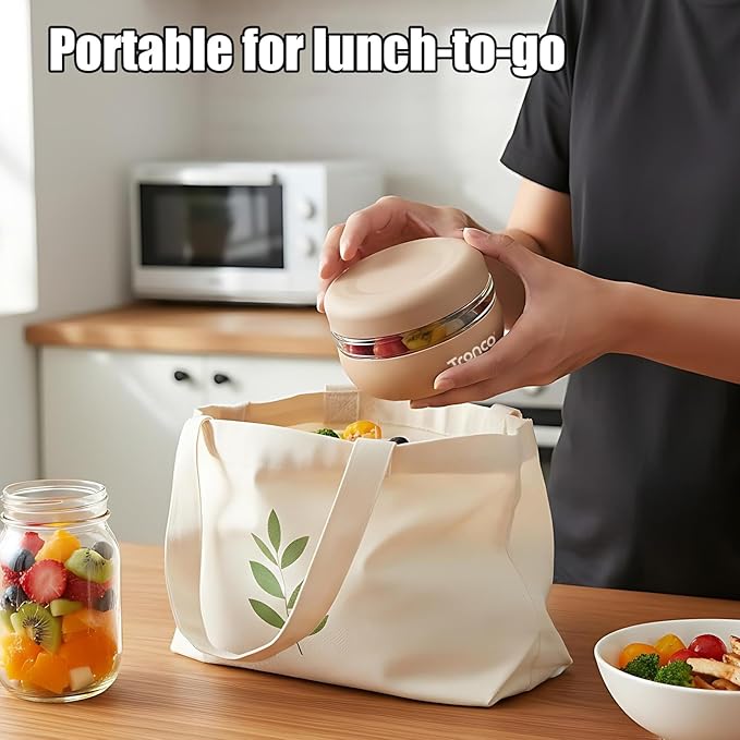 Tronco 24 oz Glass Food Storage Containers with Lids, Airtight, Leak & Spill Proof Glass Lunch Bowls for Meal Prep, Salad, Yogurt, Soup & Stew, Microwave & Dishwasher Safe, BPA-Free