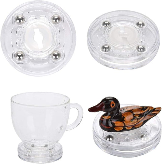 TamBee 4 Pack 2 Inch Acrylic Lazy Susan Turntable Organizer, 360° Rotation Display Base, White Acrylic for Spice Rack, Cake, Kitchen Cabinet, Pantry Decorating
